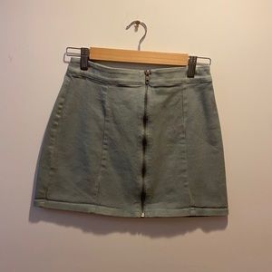 Forever 21 Sage Green Denim Mini Skirt